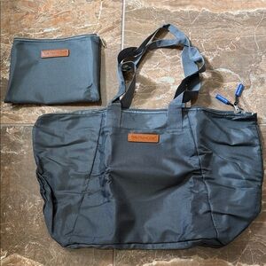 Longchamp Gray Tote and Pouch Set